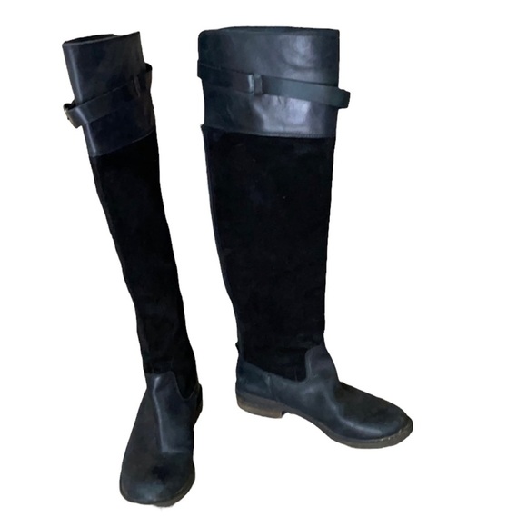 Lucky Brand Shoes - Lucky Brand Nivo black over the knee leather suede boots Size 8.5